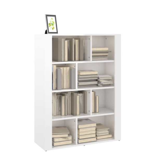 Aplusliving-Sideboard High Gloss White 80x30x106 cm Engineered Wood