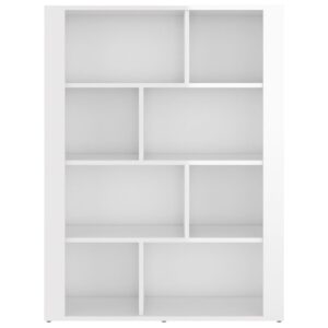 Aplusliving-Sideboard High Gloss White 80x30x106 cm Engineered Wood
