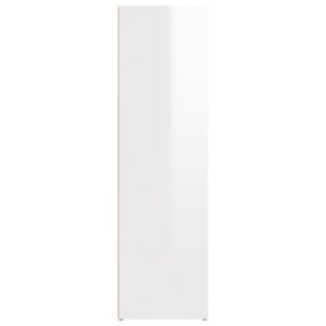 Aplusliving-Sideboard High Gloss White 80x30x106 cm Engineered Wood