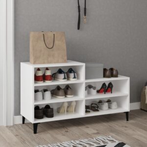 Aplusliving-Shoe Cabinet White 102x36x60 cm Engineered Wood