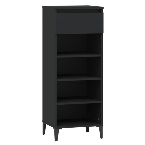 Aplusliving-Shoe Rack Black 40x36x105 cm Engineered Wood