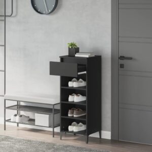 Aplusliving-Shoe Rack Black 40x36x105 cm Engineered Wood