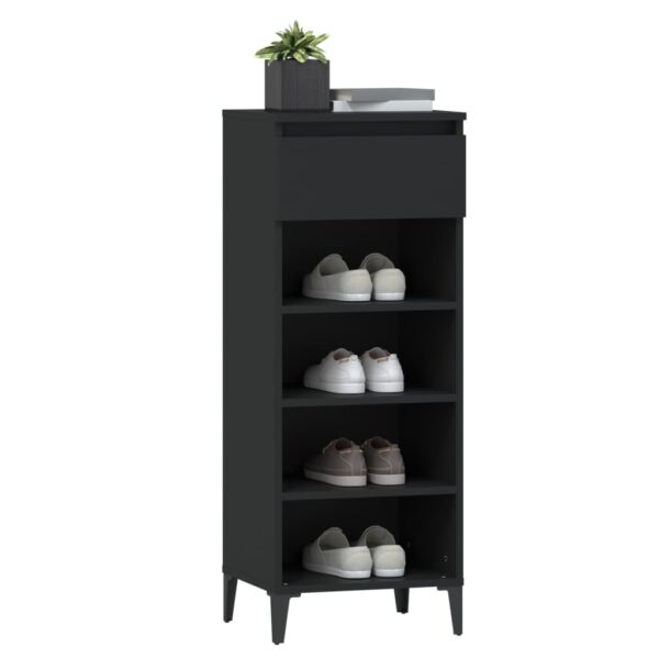 Aplusliving-Shoe Rack Black 40x36x105 cm Engineered Wood