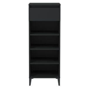 Aplusliving-Shoe Rack Black 40x36x105 cm Engineered Wood
