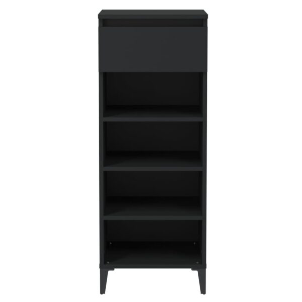 Aplusliving-Shoe Rack Black 40x36x105 cm Engineered Wood