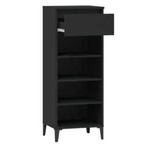 Aplusliving-Shoe Rack Black 40x36x105 cm Engineered Wood