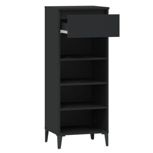 Aplusliving-Shoe Rack Black 40x36x105 cm Engineered Wood