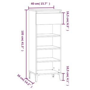 Aplusliving-Shoe Rack Black 40x36x105 cm Engineered Wood