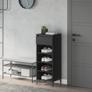 Aplusliving-Shoe Rack Black 40x36x105 cm Engineered Wood