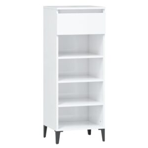 Aplusliving-Shoe Rack High Gloss White 40x36x105 cm Engineered Wood
