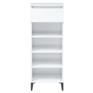 Aplusliving-Shoe Rack High Gloss White 40x36x105 cm Engineered Wood