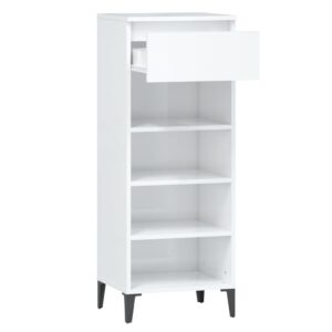 Aplusliving-Shoe Rack High Gloss White 40x36x105 cm Engineered Wood