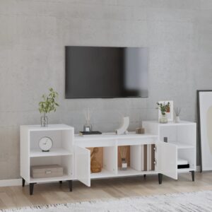 Aplusliving-TV Cabinet High Gloss White 160x35x55 cm Engineered Wood