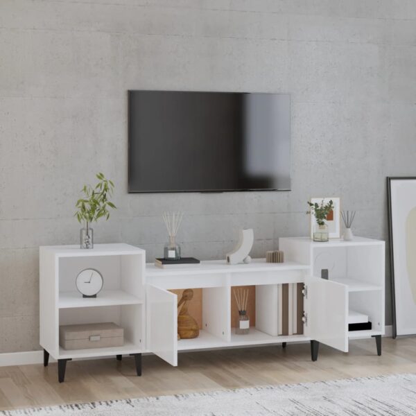 Aplusliving-TV Cabinet High Gloss White 160x35x55 cm Engineered Wood
