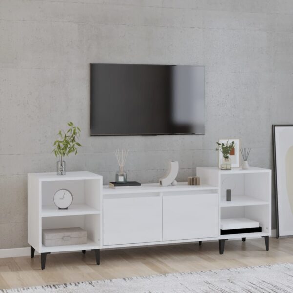Aplusliving-TV Cabinet High Gloss White 160x35x55 cm Engineered Wood