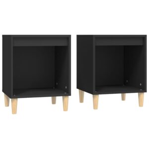 Aplusliving-Bedside Cabinets 2 pcs Black 40x35x50 cm