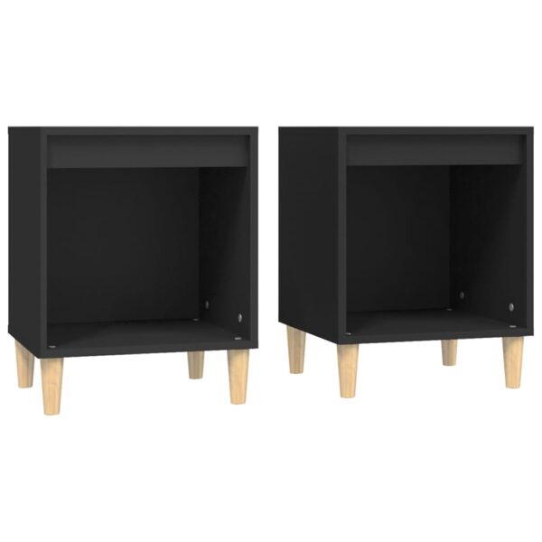 Aplusliving-Bedside Cabinets 2 pcs Black 40x35x50 cm
