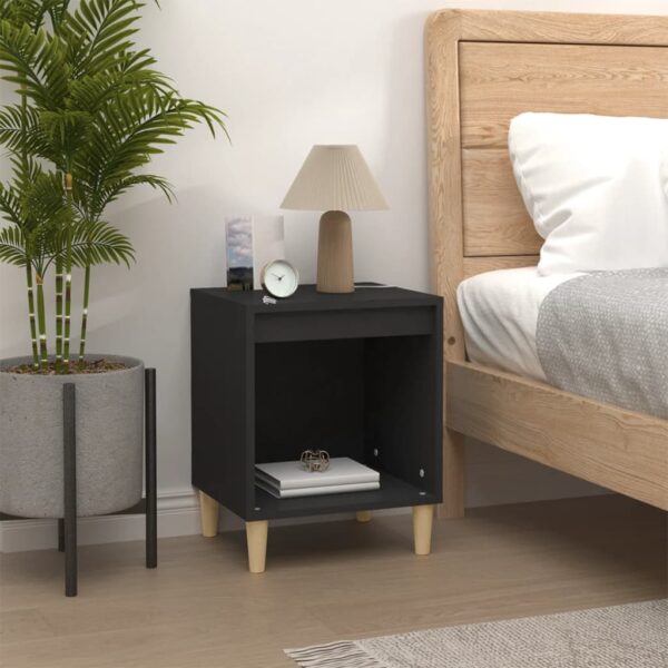 Aplusliving-Bedside Cabinets 2 pcs Black 40x35x50 cm