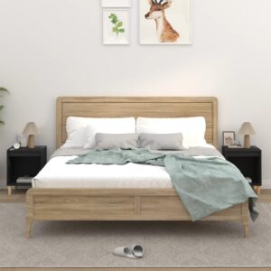 Aplusliving-Bedside Cabinets 2 pcs Black 40x35x50 cm
