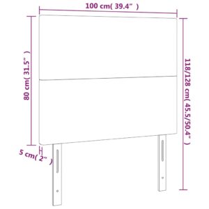 Aplusliving-Headboards 2 pcs Dark Grey 100 cm Fabric