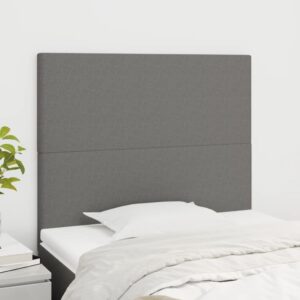 Aplusliving-Headboards 2 pcs Dark Grey 100 cm Fabric