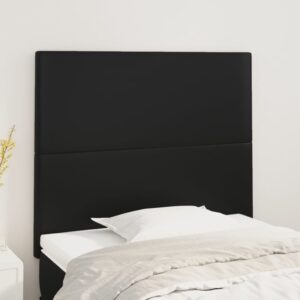 Aplusliving-Headboards 2 pcs Black 100 cm Faux Leather