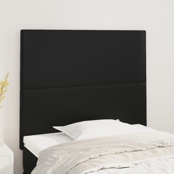 Aplusliving-Headboards 2 pcs Black 100 cm Faux Leather