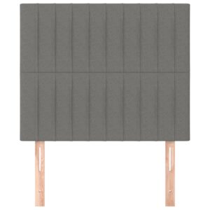 Aplusliving-Headboards 2 pcs Dark Grey 100 cm Fabric