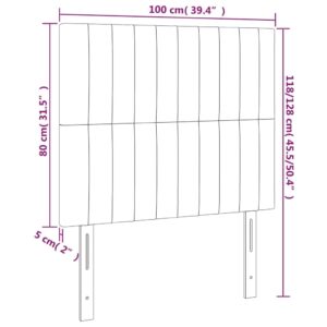 Aplusliving-Headboards 2 pcs Dark Grey 100 cm Fabric