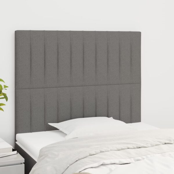 Aplusliving-Headboards 2 pcs Dark Grey 100 cm Fabric