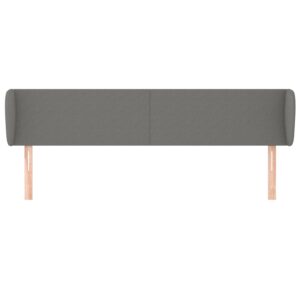 Aplusliving-Headboard with Ears Dark Grey 203 cm Fabric
