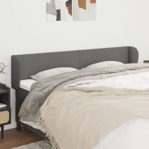 Aplusliving-Headboard with Ears Dark Grey 203 cm Fabric