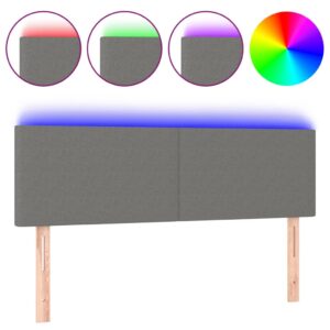 Aplusliving-LED Headboard Dark Grey 144 cm Fabric