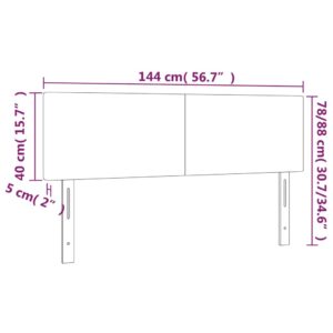 Aplusliving-LED Headboard Dark Grey 144 cm Fabric