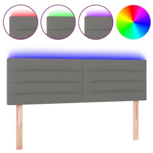 Aplusliving-LED Headboard Dark Grey 144 cm Fabric