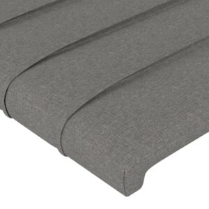 Aplusliving-LED Headboard Dark Grey 144 cm Fabric