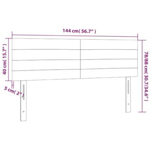 Aplusliving-LED Headboard Dark Grey 144 cm Fabric