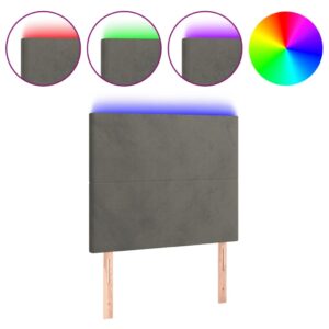 Aplusliving-LED Headboard Dark Grey 80 cm Velvet