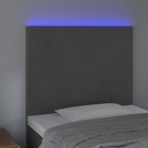 Aplusliving-LED Headboard Dark Grey 80 cm Velvet
