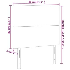 Aplusliving-LED Headboard Dark Grey 80 cm Velvet