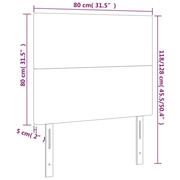 Aplusliving-LED Headboard Dark Grey 80 cm Velvet