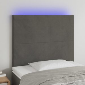 Aplusliving-LED Headboard Dark Grey 80 cm Velvet