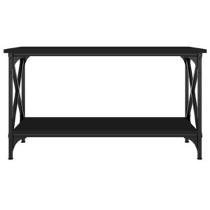 Aplusliving-Coffee Table Black 80x45x45 cm Engineered Wood and Iron