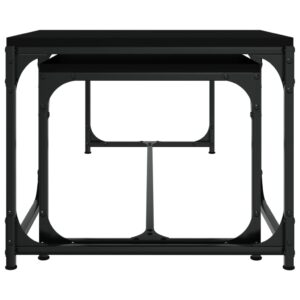 Aplusliving-Coffee Tables 2 pcs Black Engineered Wood