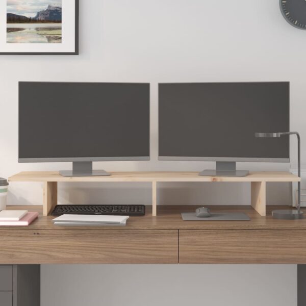 Aplusliving-Monitor Stand 100x27x15 cm Solid Wood Pine