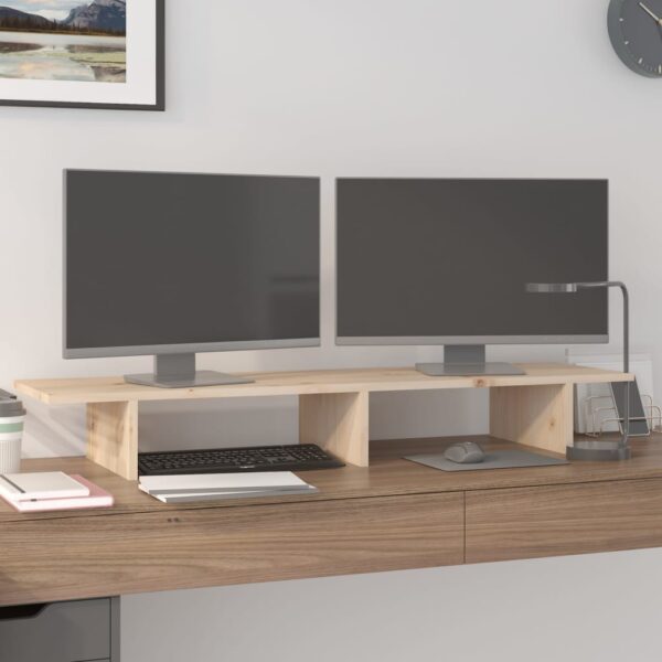 Aplusliving-Monitor Stand 100x27x15 cm Solid Wood Pine
