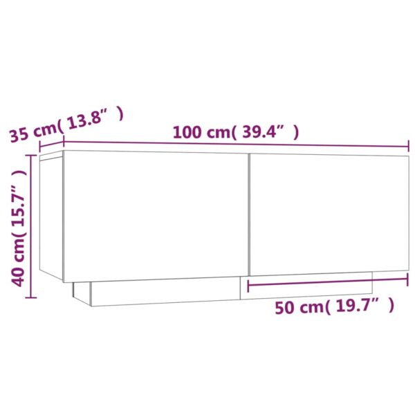 Aplusliving-Bedside Cabinet Grey Sonoma 100x35x40 cm Engineered Wood