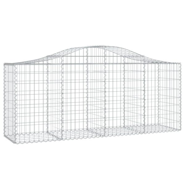 Aplusliving-Arched Gabion Basket 200x50x80/100 cm Galvanised Iron