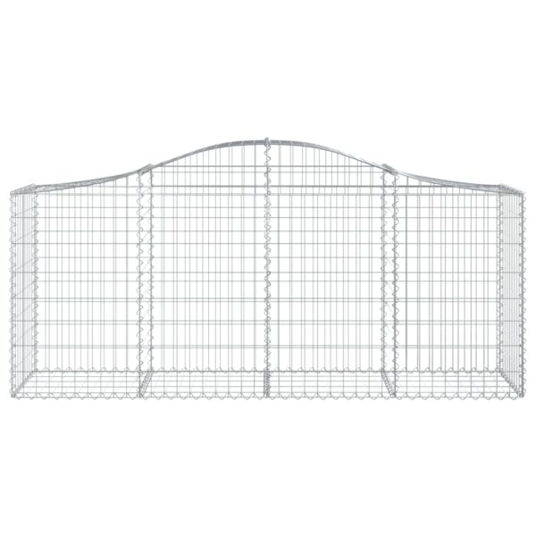 Aplusliving-Arched Gabion Basket 200x50x80/100 cm Galvanised Iron