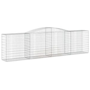 Aplusliving-Arched Gabion Basket 400x50x100/120 cm Galvanised Iron